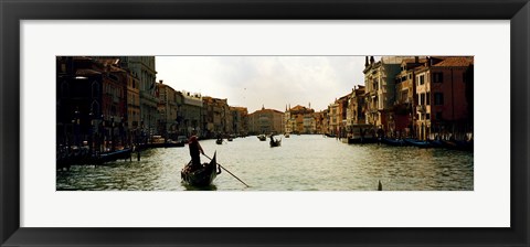 Framed Gondolas in the canal, Grand Canal, Venice, Veneto, Italy Print