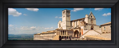 Framed Tourists at a church, Basilica of San Francisco, Assisi, Perugia Province, Umbria, Italy Print