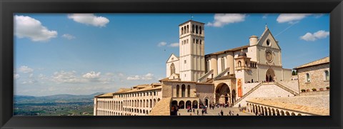 Framed Tourists at a church, Basilica of San Francisco, Assisi, Perugia Province, Umbria, Italy Print