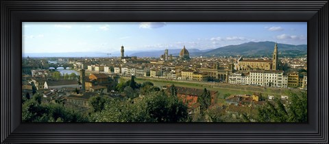 Framed Buildings in a city with Florence Cathedral in the background, San Niccolo, Florence, Tuscany, Italy Print
