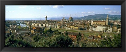 Framed Buildings in a city with Florence Cathedral in the background, San Niccolo, Florence, Tuscany, Italy Print