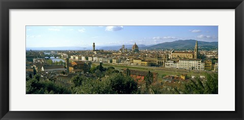 Framed Buildings in a city with Florence Cathedral in the background, San Niccolo, Florence, Tuscany, Italy Print