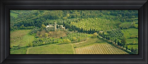 Framed Aerial view of a hotel, Hotel La Badia Di Orvieto, Orvieto, Umbria, Italy Print