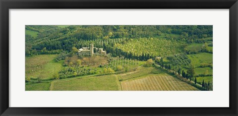 Framed Aerial view of a hotel, Hotel La Badia Di Orvieto, Orvieto, Umbria, Italy Print