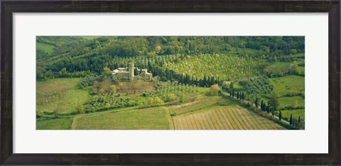 Framed Aerial view of a hotel, Hotel La Badia Di Orvieto, Orvieto, Umbria, Italy Print
