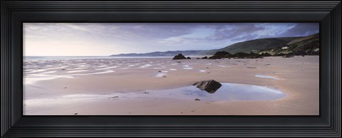 Framed Beach, Putsborough, North Devon, Devon, England Print
