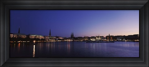 Framed Buildings at the waterfront, Alster Lake, Hamburg, Germany Print
