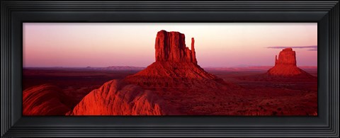 Framed East Mitten and West Mitten buttes at sunset, Monument Valley, Utah Print