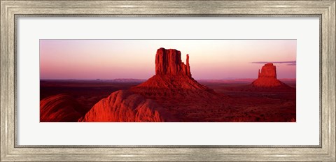 Framed East Mitten and West Mitten buttes at sunset, Monument Valley, Utah Print