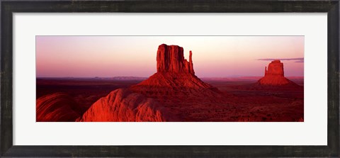 Framed East Mitten and West Mitten buttes at sunset, Monument Valley, Utah Print