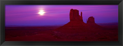 Framed Sunset in Monument Valley, Utah (red) Print