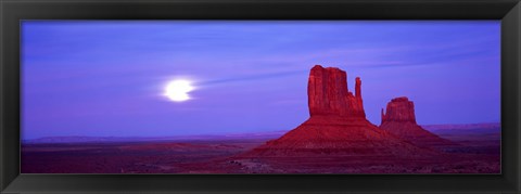 Framed East Mitten and West Mitten buttest, Monument Valley, Utah Print