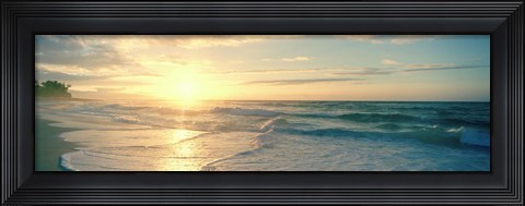 Framed Sunset over Waves Print