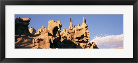 Framed Low angle view of cliffs, Fantasy Canyon, Uintah County, Utah (blue sky) Print