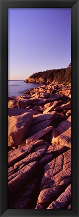 Framed Rock formations on the coast at sunset, Acadia National Park, Maine Print