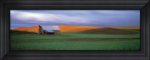 Framed Old Barn Under Cloudy Skies, Washington State Print