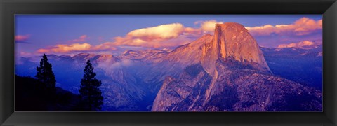 Framed Sunlight falling on a mountain, Half Dome, Yosemite Valley, Yosemite National Park, California, USA Print