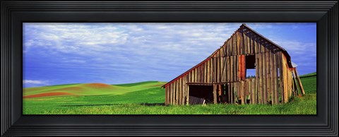 Framed Dilapidated barn in a farm, Palouse, Whitman County, Washington State, USA Print