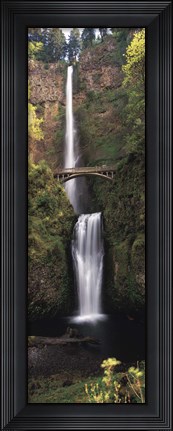 Framed Waterfall in a forest, Multnomah Falls, Columbia River Gorge, Multnomah County, Oregon, USA Print