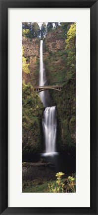 Framed Waterfall in a forest, Multnomah Falls, Columbia River Gorge, Multnomah County, Oregon, USA Print