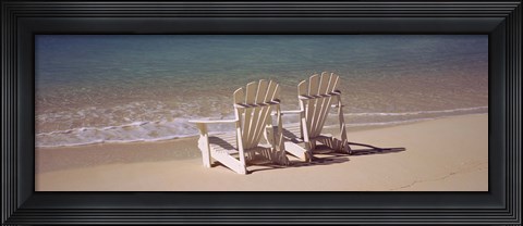 Framed Adirondack chair on the beach, Bahamas Print