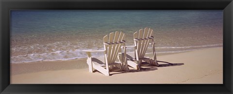 Framed Adirondack chair on the beach, Bahamas Print