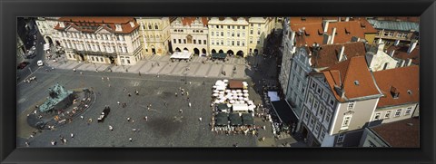 Framed High angle view of buildings in a city, Prague Old Town Square, Prague, Czech Republic Print