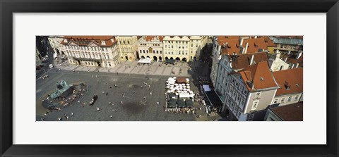 Framed High angle view of buildings in a city, Prague Old Town Square, Prague, Czech Republic Print