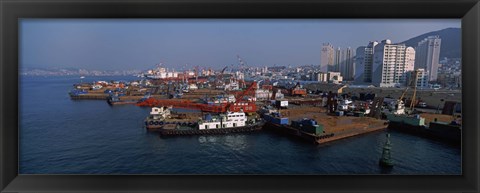 Framed Buildings at the waterfront, Busan, South Korea Print