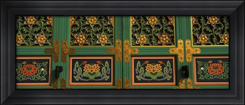 Framed Buddhist temple Paintings, Kayasan Mountains, Haeinsa Temple, Gyeongsang Province, South Korea Print