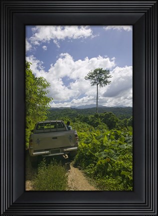 Framed Truck a dirt road, Malao, Big Bay Highway, Espiritu Santo, Vanuatu Print