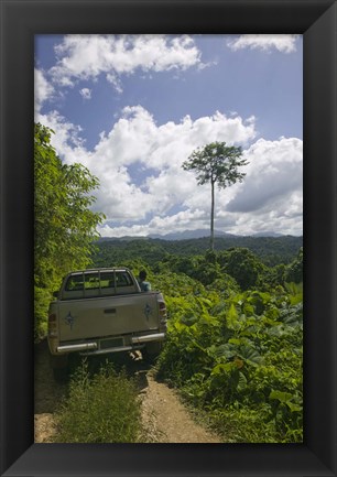 Framed Truck a dirt road, Malao, Big Bay Highway, Espiritu Santo, Vanuatu Print