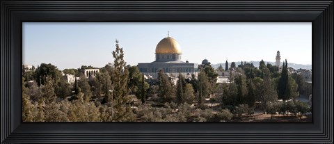 Framed Trees with mosque in the background, Dome Of the Rock, Temple Mount, Jerusalem, Israel Print