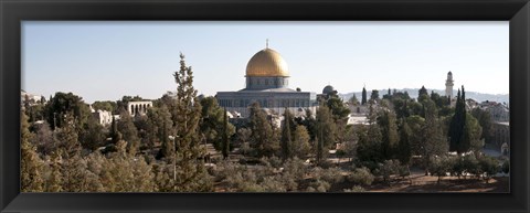 Framed Trees with mosque in the background, Dome Of the Rock, Temple Mount, Jerusalem, Israel Print