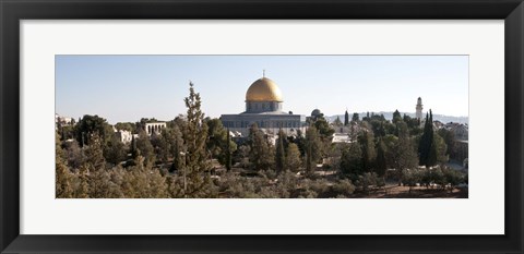 Framed Trees with mosque in the background, Dome Of the Rock, Temple Mount, Jerusalem, Israel Print