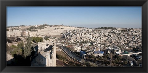 Framed House on a hill, Mount of Olives, and City of David, Jerusalem, Israel Print