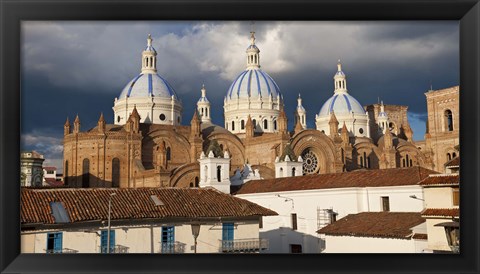 Framed Low angle view of a cathedral, Immaculate Conception Cathedral, Cuenca, Azuay Province, Ecuador Print