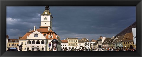 Framed Town Center, Brasov, Transylvania, Romania Print