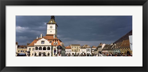 Framed Town Center, Brasov, Transylvania, Romania Print