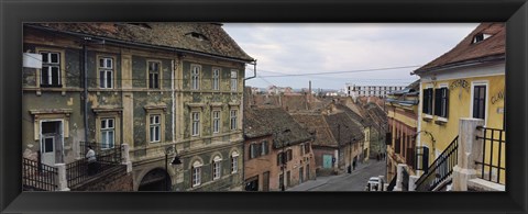 Framed Buildings in a city, Town Center, Big Square, Sibiu, Transylvania, Romania Print