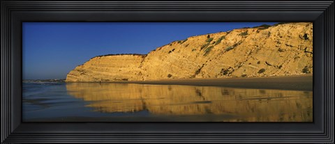 Framed Reflection of cliff on water, Lagos, Algarve, Portugal Print