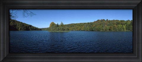 Framed Trees in a forest at the lakeside, Plitvice Lake, Plitvice Lakes National Park, Croatia Print