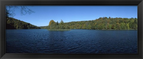 Framed Trees in a forest at the lakeside, Plitvice Lake, Plitvice Lakes National Park, Croatia Print