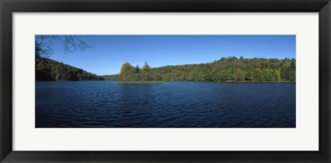 Framed Trees in a forest at the lakeside, Plitvice Lake, Plitvice Lakes National Park, Croatia Print