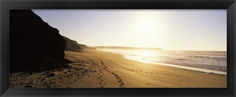 Framed Sunset over the beach, Lagos, Faro District, Algarve, Portugal Print