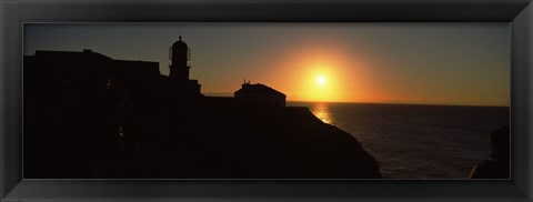 Framed Lighthouse on the coast, Cape Sao Vincente, Sagres, Algarve, Portugal Print