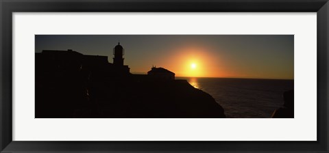 Framed Lighthouse on the coast, Cape Sao Vincente, Sagres, Algarve, Portugal Print