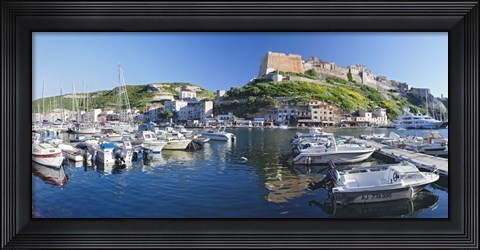 Framed Bonifacio Harbour, Corsica, France Print