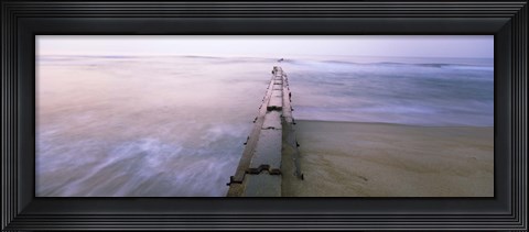 Framed Tide break on the beach at sunrise, Cape Hatteras National Seashore, North Carolina, USA Print
