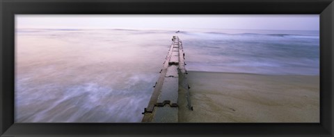 Framed Tide break on the beach at sunrise, Cape Hatteras National Seashore, North Carolina, USA Print